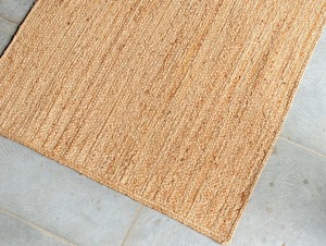 Solid Color Rectangle Jute Area <b>Rug</b> Flat Weave Eco Friendly Farmhouse Style Living Room <b>Rug</b> <b>Thin</b> Pile Handmade - Product Image 1