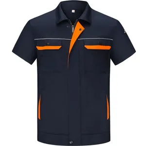 Mecánico personalizado Hombres Verano camisa de manga corta taller seguro laboral uniforme chaqueta ropa de ingeniería