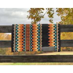Western Show Horse Saddle Blanket Diseño de Nueva Zelanda Manta de sillín de lana hecha a mano Top Wool Saddle Pad Size - Product Image 1