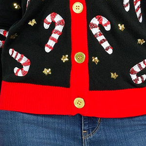 Suéter Cárdigan con Botones de Aspecto Elegante para Mujer y Manténgase Abrigada en Invierno con un Suéter Cárdigan de Punto - Product Image 4