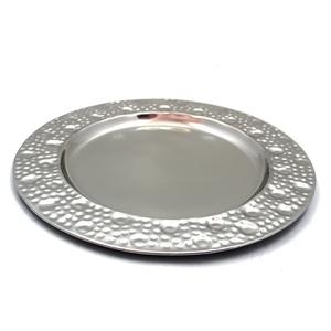 Lot de 3 assiettes rondes en fer couleur argent plats et assiettes au design moderne pour la décoration de la maison et des ustensiles de cuisine personnalisés - Product Image 1