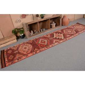 พรมปูพื้นขนแกะสไตล์ตุรกีแนววินเทจสีแดงสีเบจขนาด280x1260ตารางฟุต10มม. ภาพแอบสแตรกขนาดใหญ่รูปสี่เหลี่ยมผืนผ้าขนาดใหญ่ทรงสี่เหลี่ยมผืนผ้าสำหรับตกแต่งห้อง - Product Image 5