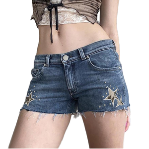 Pantalones cortos informales de verano para mujer, pantalones cortos de mezclilla, pantalones cortos de mezclilla lisos para mujer, ropa elegante y delgada, venta al por mayor, hechos a medida - Product Image 3