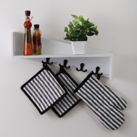 Maniques de cuisine 100 % coton avec bande en silicone, vertes, imperméables et résistantes à la chaleur, logo personnalisé pour usage en cuisine