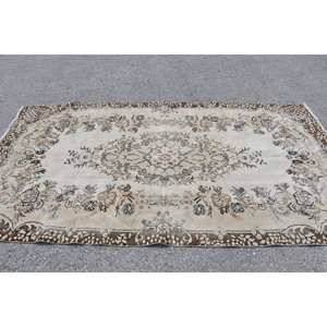 Clásico Beige Marrón 4.9x9.6ft Vintage Alfombra turca Faux Rabbit Fur Latex Backing Patchwork Pasillo Rectángulo Aparador Alfombras - Product Image 4