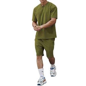 Conjuntos cortos de 2 piezas para hombre, conjuntos de chándal informales de manga corta de verano para hombre, conjuntos de hombre con logotipo personalizado - Product Image 3