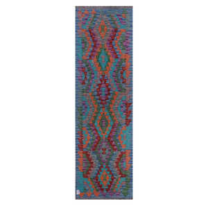 Alfombra Kilim de Maimana, Afganistán, 242 x 72 cm - Product Image 1