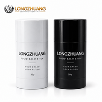 Contenant vide portable pour déodorant en stick 30g, double couvercle, remplissage par le bas, mécanisme rotatif, emballage cosmétique en plastique noir et blanc