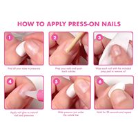 Kit de manucure instantanée avec faux ongles à coller, qualité salon, forme amande moyenne, 42 ongles non toxiques, vente en gros