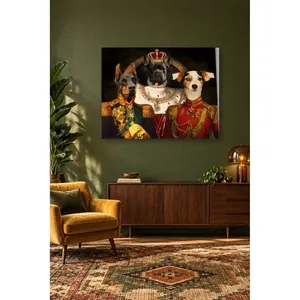 Impression sur toile du trio de bouledogues couronnés et de chiens de la Cour royale Fida - Product Image 4