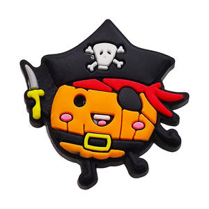 Vente en gros de haute qualité Nouveau design Citrouille Trou <span class=keywords><strong>Chaussures</strong></span> Fleur PVC <span class=keywords><strong>Chaussures</strong></span> Boucle DIY Accessoires-Halloween Série Caoutchouc Matériel - Product Image 4