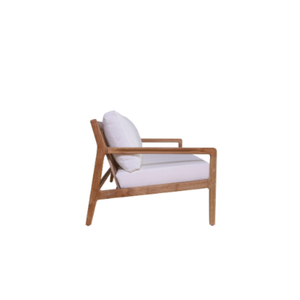 Sofá de Dos Plazas de Lujo con Cojines, Sofá de Jardín de Madera de Teca en Color Natural para Decoración del Hogar y Muebles de Sala de Estar - Product Image 4