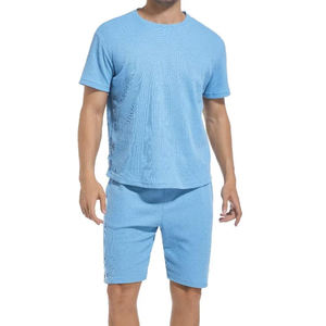 Dernier modèle de survêtement d'été en gros Tenue décontractée et confortable Survêtement d'été 100% coton à demi-manches pour hommes - Product Image 4