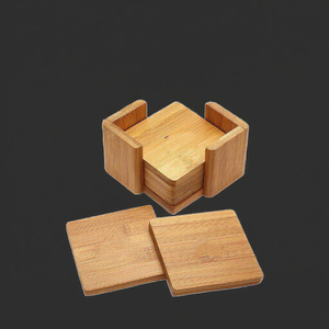 Sous-verres en bambou de qualité supérieure avec finition brillante, ensemble de sous-verres contemporains écologiques pour la maison et les entreprises, nouveauté - Product Image 2