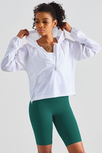 New Custom Logo White Women's Sun Protection Oversize Hoodie Anti-Wrinkle And Breathable <b>Hoodies</b> For Woman <b>Workout</b> Zip Up - Product Image 5