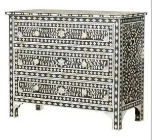 Fabricant de tables en os incrusté, table basse en os incrusté bleu marine florale, table en os incrusté pour usage domestique à vendre - Product Image 2