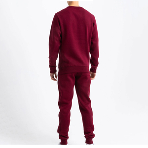 Chándal de 2 piezas personalizable ligero de lana sólido para hombre, conjunto de pantalones de chándal de talla grande, chándal de invierno de algodón - Product Image 6