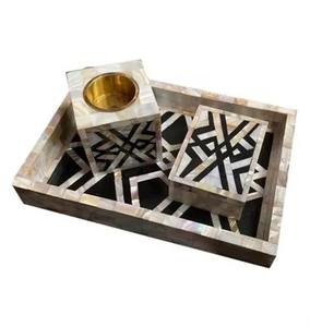 Ensemble de brûleurs à bakhoor en nacre incrustée de perles, collection de luxe pour le printemps et l'hiver, présenté dans un coffret raffiné. - Product Image 4