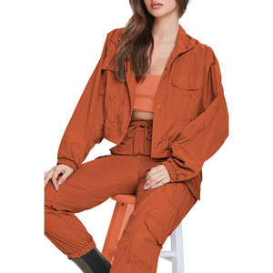 Tenue d'entraînement par tous les temps Streetwear Survêtement en nylon uni léger et surdimensionné Survêtement coupe-vent personnalisé Baggy - Product Image 1