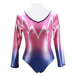 Justaucorps de danse brillant pour adultes en gros personnalisé, manches longues, gymnastique pour filles, compétition, matière polyester, design personnalisé - Product Image 6