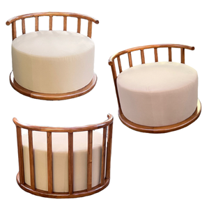 Modern Luxury Design Solid <b>Wooden</b> <b>Frame</b> Fabric Round <b>Sofa</b> Garden <b>Sofa</b> Set For Outdoor Indoor and Hotel Furniture - Product Image 6