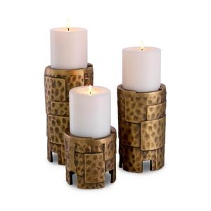 Bougeoir en métal pour la décoration de la maison porte-bougie pour l'éclairage et le jeu porte-bougie décoratif élégant finition antique - Product Image 5