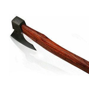 Hacha Tradicional para Acampar al Aire Libre, Cabeza de Acero con Patrón Hecho a Mano, Mango de Madera Natural Liso, para Uso General, Bushcraft y Exhibición - Product Image 2