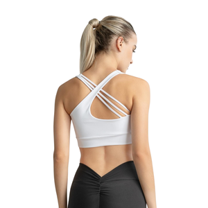 เสื้อชั้นในกีฬาไร้ตะเข็บแบบสแปนเด็กซ์/ไนลอนสำหรับผู้หญิง ออกกำลังกาย โยคะ กระชับสบาย รองรับได้ดี ไซส์พลัส รับผลิตแบบ OEM ODM ขายส่ง ด้านหน้า - Product Image 3