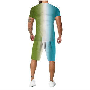 ชุดเสื้อและกางเกงขาสั้นผู้ชายแบบยืดได้ ให้ความสบาย ระบายอากาศได้ดี น้ำหนักเบา เหมาะสำหรับการเคลื่อนไหวกลางแจ้ง การออกกำลังกายในยิม การเดินทาง และการใช้ชีวิตประจำวัน - Product Image 6