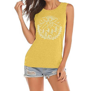 Camiseta sin Mangas con Estampado de Moda para Mujer, Camiseta sin Mangas Cómoda para Usar en la Calle - Product Image 1