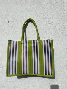 Bolsas de compras con patrón de rayas de polipropileno reciclado ecológico, Bolso pequeño reutilizable largo, opciones a granel disponibles en la India - Product Image 3