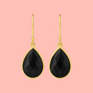 Pendientes de tuerca de ónix negro de Plata de Ley 925 creativos hechos a mano, ajuste de bisel geométrico Vintage, joyería de fiesta fina india para mujer - Product Image 4
