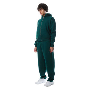Conjunto Deportivo Premium para Hombre, Color Verde, Sudadera con Capucha y Cremallera Completa, Pantalones Deportivos, Ropa Deportiva de Invierno para Gimnasio y Running, Personalizable al por Mayor, Marca Privada - Product Image 5