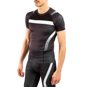 Wholesale OEM ODM <b>Rash</b> <b>Guard</b> <b>Men</b> Sublimation Printed Spandex Hot Sale Custom BJJ Rashguard <b>Men's</b> Martial Arts Wear - Product Image 3