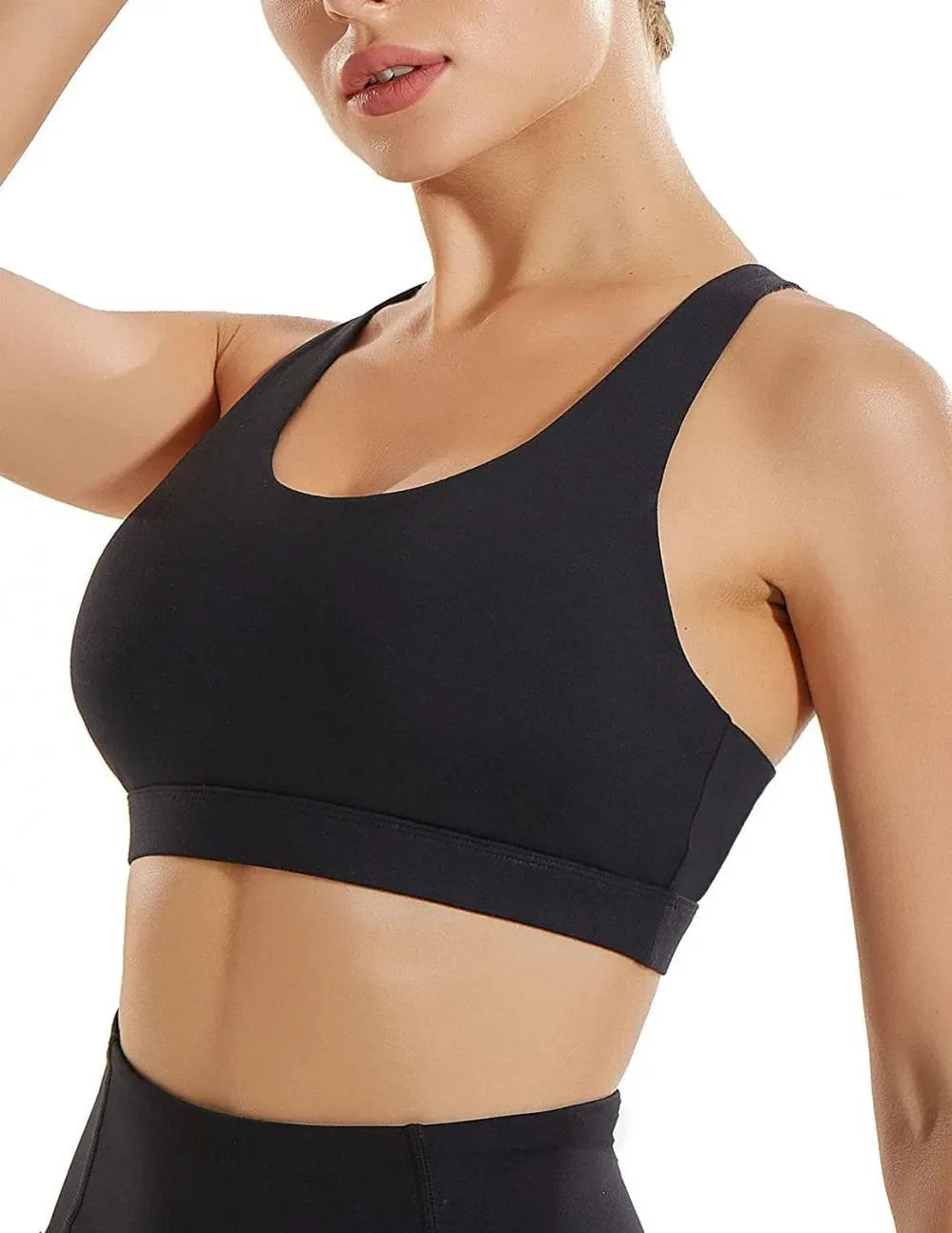 Running Girl High Support Criss-cross Back Padded Strappy Sports Bra for Women Yoga Fitness Push Training Bra Spandex/Nylon
