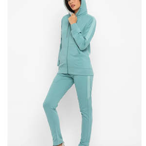 Ensemble de survêtement décontracté vintage en deux pièces pour femmes, en molleton 100% coton, pour l'hiver, personnalisable - Product Image 5