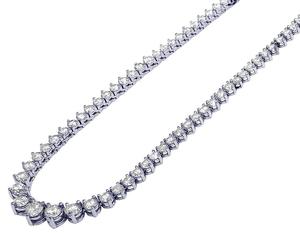 Collar DE TENIS estilo Hip Hop con diamante de moissanita redondo tachonado en plata de ley 925 cadena helada para hombres regalo de fiesta - Product Image 1