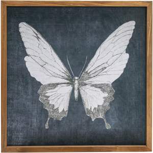 Décor à cadre en bois carré de 15.75 pouces avec papillon Art mural multicolore gris - Product Image 6