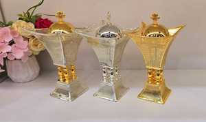 Quemador de Incienso de Metal, Acabado Dorado, para Incienso Perfumado, Diseño Grabado, Diseño Martillado, Venta al por Mayor - Product Image 4