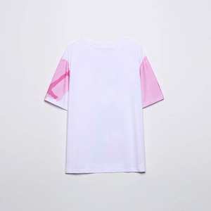 เสื้อยืดคอกลมถักสำหรับผู้หญิงผ้าคอตตอน100% คอกลมผ้าคอตตอนไซส์พิเศษแห้งเร็วไม่ยับสำหรับฤดูร้อน - Product Image 3