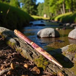 Elegant Amethyst Collection Bolígrafo de madera estabilizado de 0,7mm con patrón de grano atractivo - Product Image 1