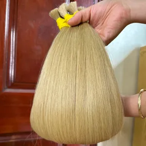 Extensions de Cheveux Blonds de Qualité Supérieure en Vrac Remy Cheveux Blonds Cheveux Vietnamiens en Vrac Couleurs Foncé Clair en vrac
