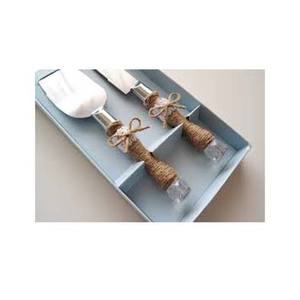 Juego de queso hecho a mano de acero inoxidable con mango de resina blanca en relieve de níquel plateado para restaurante - Product Image 6