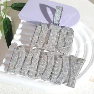 Pendentif complet VVS Moissanite Design personnalisé Iced Initial Lettre Nom Bling Argent Sterling 925 Diamant Hip Hop Or fin/Argent - Product Image 5