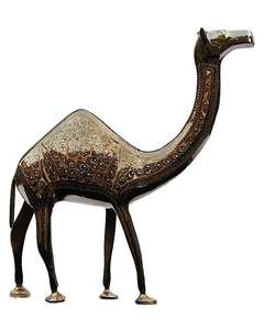 Camello de latón hecho a mano pakistaní, camello de latón macizo, estatuilla de camello de latón decoración de Oriente Medio mediados de siglo - Product Image 6