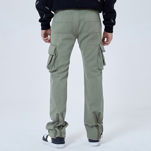 Pantalones Cargo de Pierna Recta con Múltiples Bolsillos 3D para Hombre, de Alta Calidad, Personalizados OEM, de Sarga de Algodón, Estilo Carpintero, Holgados - Product Image 4