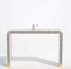 Mesa central de resina con incrustaciones de hueso asiático antiguo para sala de estar consola de mesa de té elegante india de gama alta a precio de fábrica al por mayor - Product Image 2