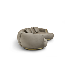 Canapé Courbé Soleil, Design Français Contemporain, Mobilier de Maison, Velours Lavable, Rembourrage en Éponge, pour Salon, Options 2 ou 3 Places - Product Image 4