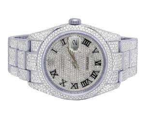 Elegante VVS Moissanite Diamond Roman Dial Acero inoxidable Automático Hip Hop Iced Out Reloj de lujo Moda personalizada para hombres - Product Image 2