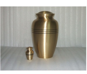 Urnas de cremación 2023 simples y únicas Acabado elegante para suministros funerarios Urnas de metal en precio al por mayor Nuevas últimas urnas de recuerdo - Product Image 1